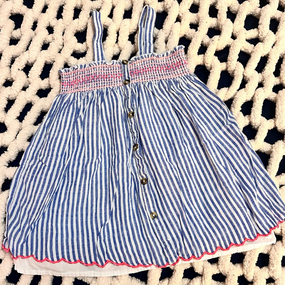 Cat & Jack Blue and White Striped Dress